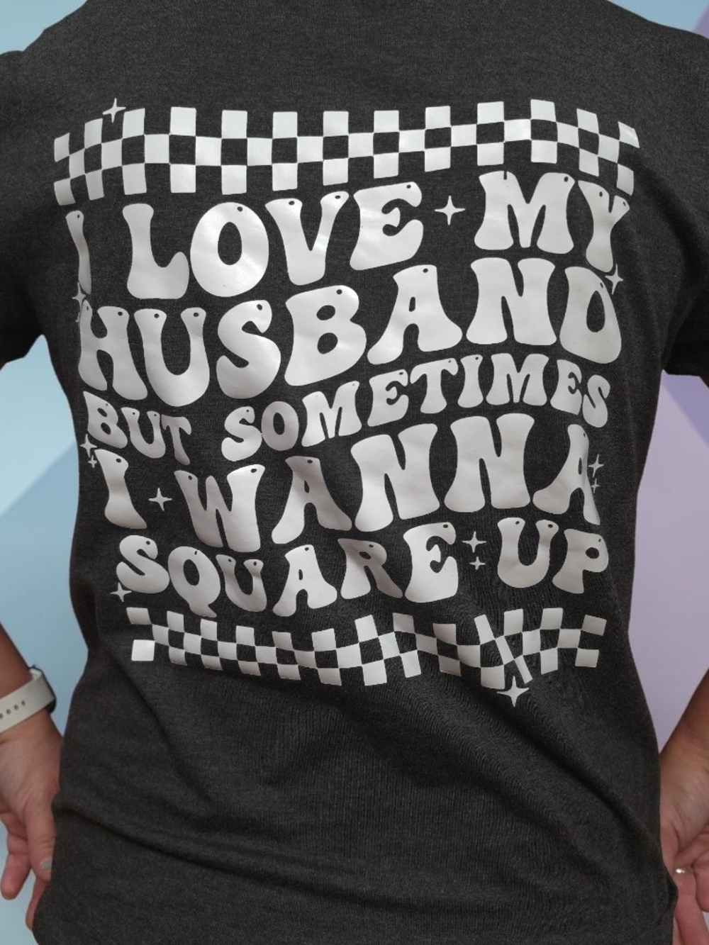 I Love My Husband Graphic Tee - Charcoal